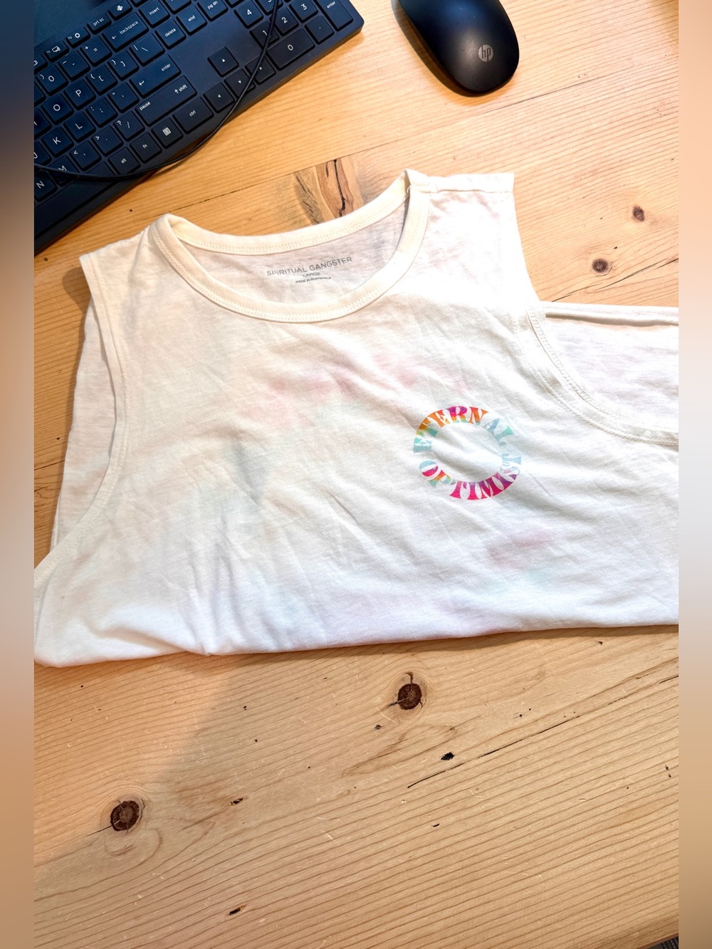 Spiritual Gangster Women’s Muscle Tee with Colorful Circle Logo Size Large NWOT - Picture 7 of 12